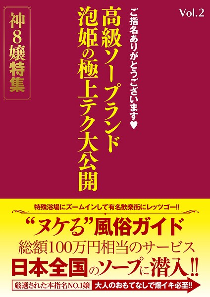 ご指名ありがとうございます 高級ソープランド 泡姫の極上テク大公開 神8嬢特集 Vol.2----
