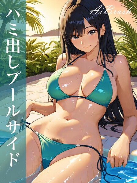 ハミ出しプールサイド