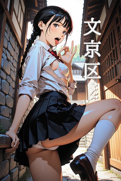 東京禁断スクールガール:文京区 ー艶黒髪のおさげ、路地裏に乱れる優等生ー----