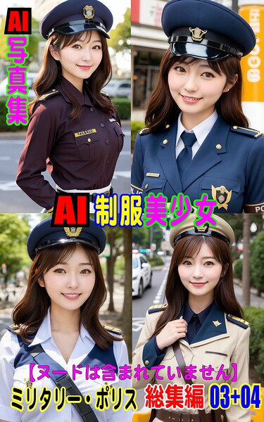 AI写真集 AI制服美少女 ミリタリー・ポリス 総集編 03＋04