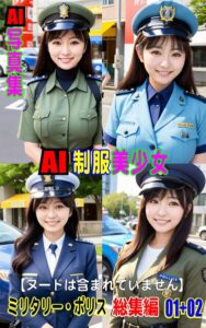 AI写真集 AI制服美少女 ミリタリー・ポリス 総集編 01＋02