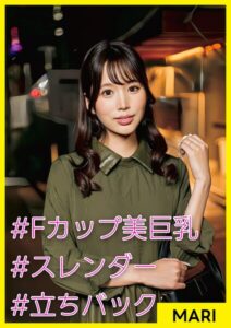 MARI（25） ［＃Fカップ美巨乳 ＃スレンダー ＃立ちバック］