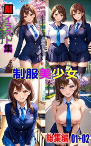 AIイラスト集 制服美少女 総集編 01+02